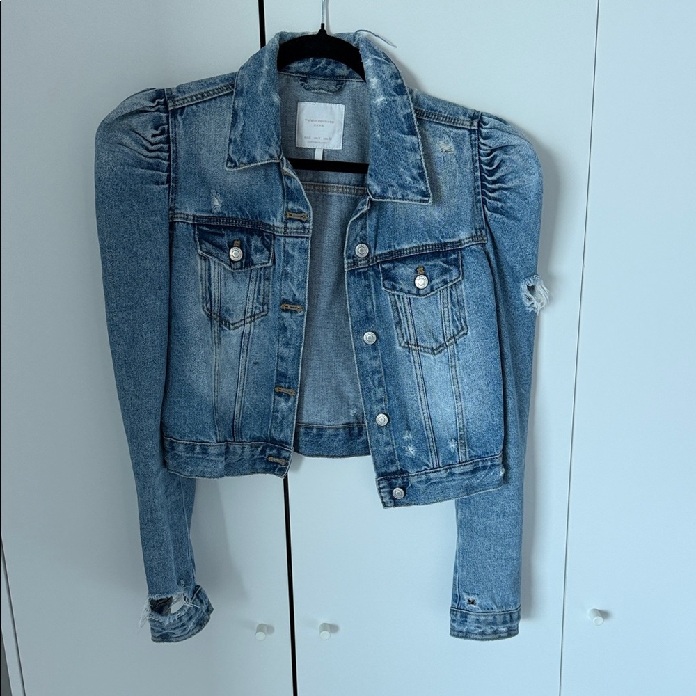 Zara Distressed Blue Jean Jacket